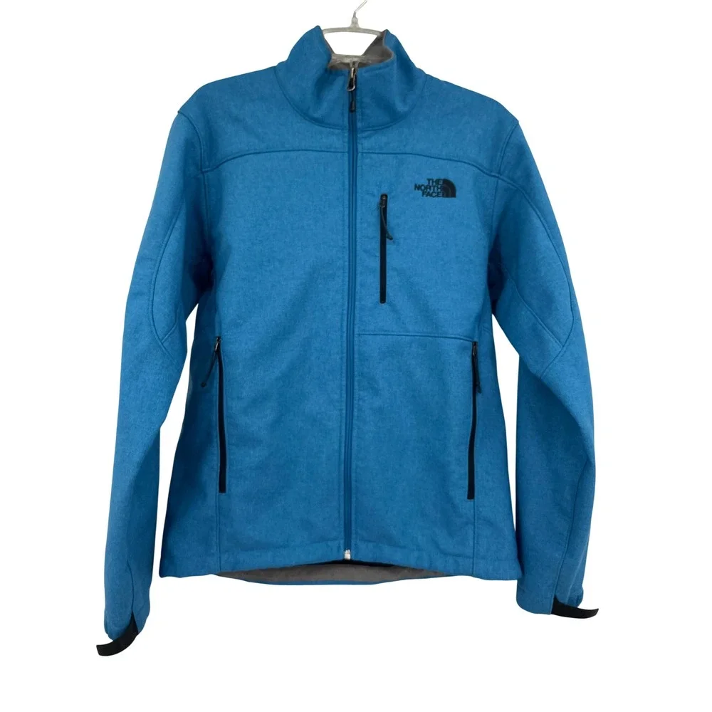 The North Face Mens‎ WindWall Softshell Jacket Blue Heather Full Zip Small S/P